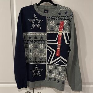 NWT Dallas Cowboys Star Pattern Sweater - Navy and Gray Men’s size M